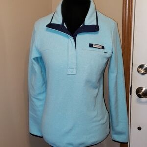 Columbia pale blue fleece pfg pullover 1/4 snap